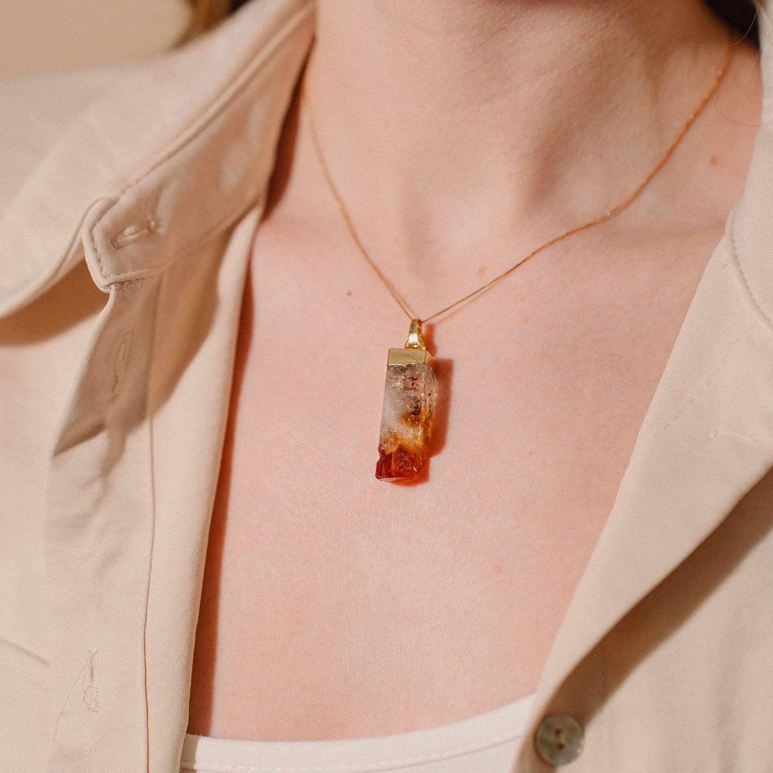 Sun-kissed stone necklace