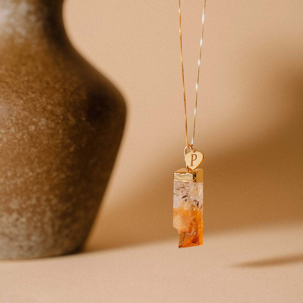 Sun-kissed stone necklace